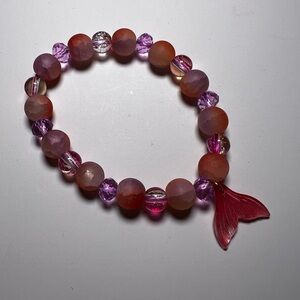 Colorful Beaded Bracelet with Mermaid Charm